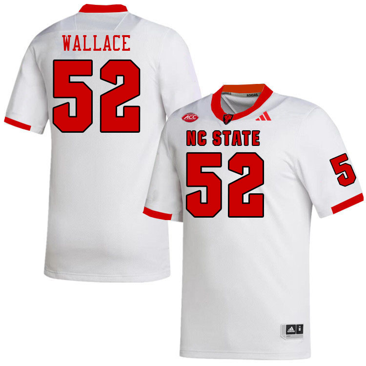 Men #52 Chazz Wallace NC State Wolfpack College Football Jerseys Stitched-White